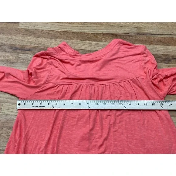 Soft Surroundings Graciela Women's Top Shirt Tunic Button Up Split Neck M Orange - Picture 4 of 9